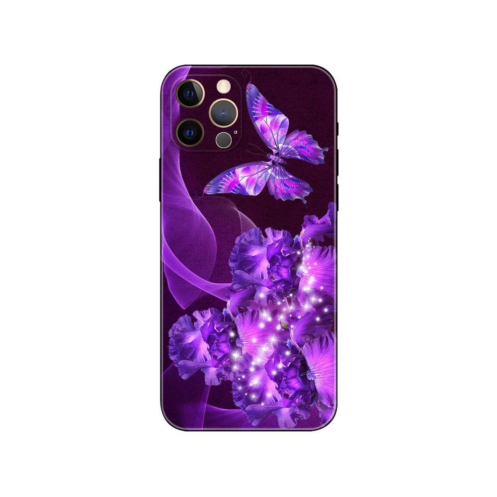 

Чехол для телефона с изображением бабочки на белых розах для iPhone 14 5s 2020se 6 6s 7 8 plus x 10 XR XS 11 12 13 mini pro MAX, черная задняя крышка из ТПУ iphone 13pro MAX