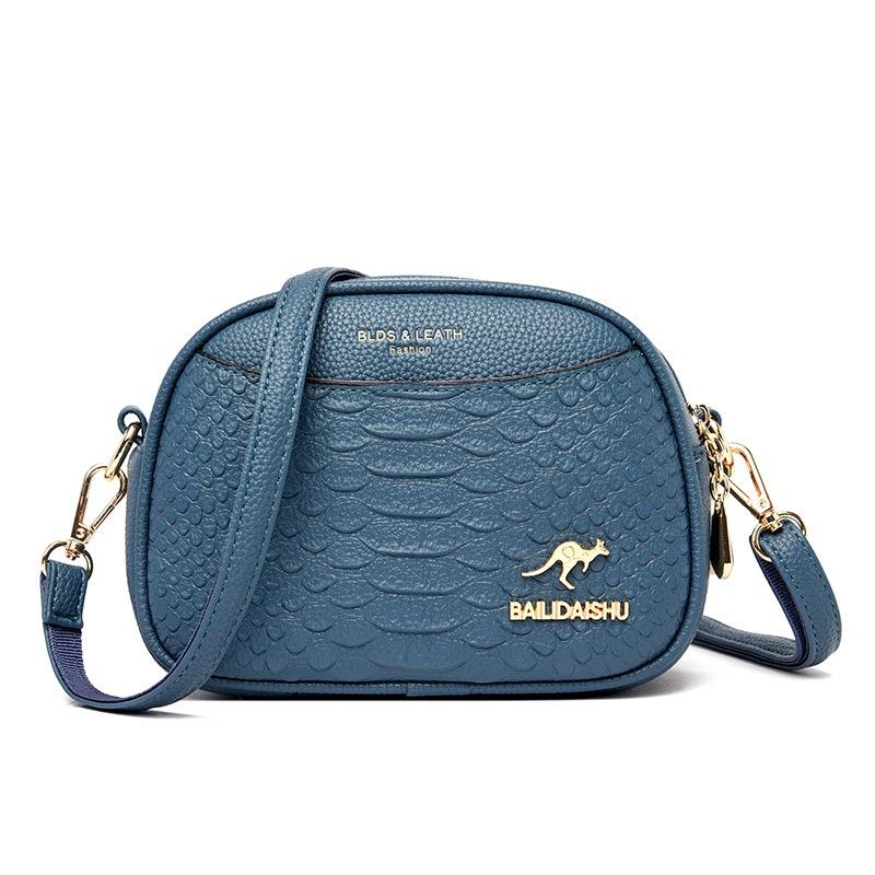 Women's Bag Crossbody Shoulder Bag Women's Fashion Crocodile Print Bag Multi-layer Small Square Bag
