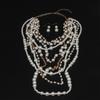 Elegant Multilayer Pearls Necklace and Earrings Set for Women Featuring Handmade Beading and Fashionable Designs
