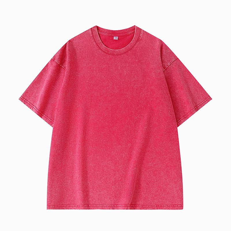 

Men s Vintage Snowflake Graphic Cotton T-Shirt - Short Sleeve, Round Neck, Loose Fit, Trendy Drop Shoulder Design, 240g Fabric. 3XL рожевий червоний колір