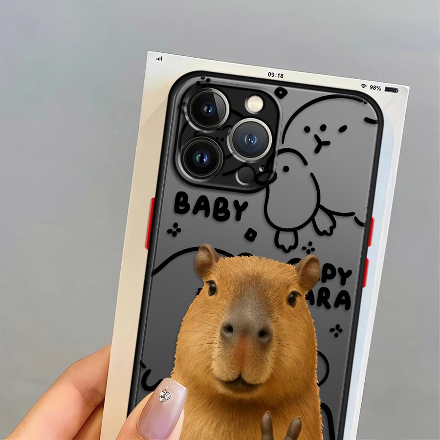 Case for iPhone 17 Pro Max Air 7 8 SE 16 Plus 15 11 13 Mini 14 XS XR 12 Funda Back Phone Cover Capybara Cute Fashion