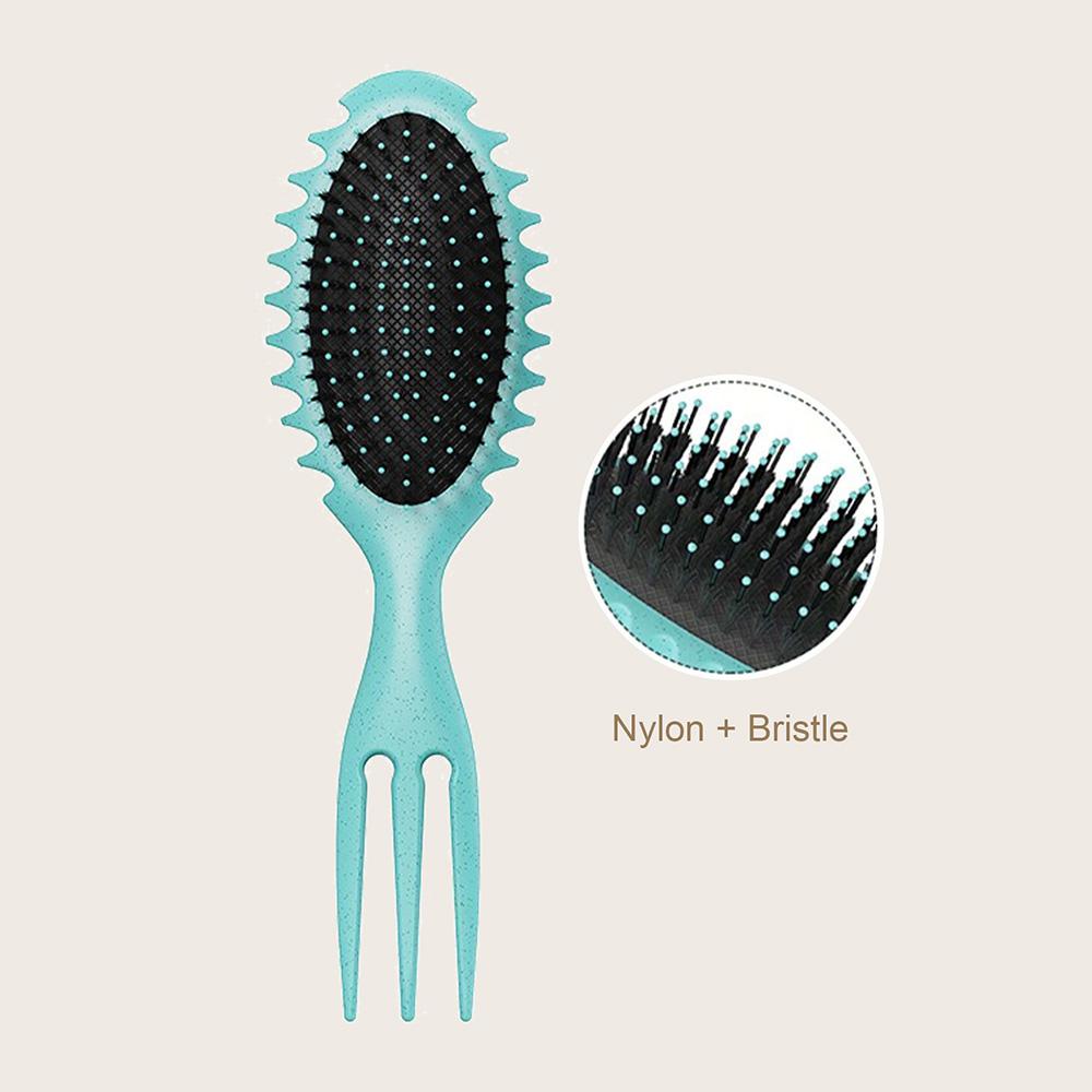 Natural Bristle Curling Comb Wheat Straw Material Define Styling Brush Air Bag Anti Static Comb Detangling Hair Brush Hair Tools