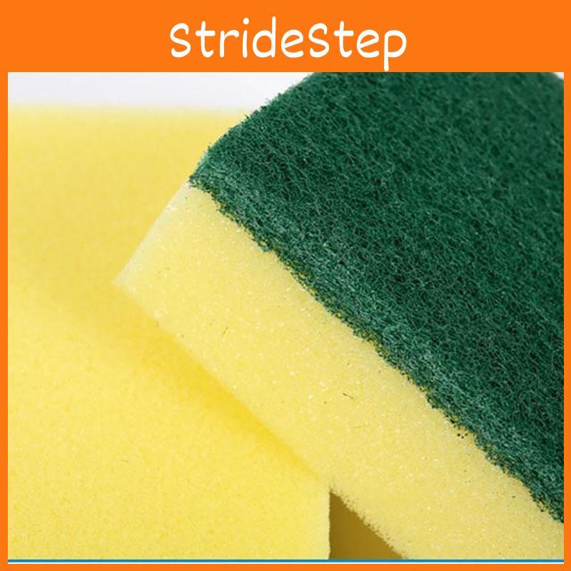 Langlebiges 8-teiliges Küchenschrubber-Set mit gelben und grünen Schwamm-Pads