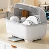 A25F-Nordic Style,Plastic Material Large Kitchen Storage Rack, Dish Storage Box, Drainable Dish Rack, Tableware Organizer