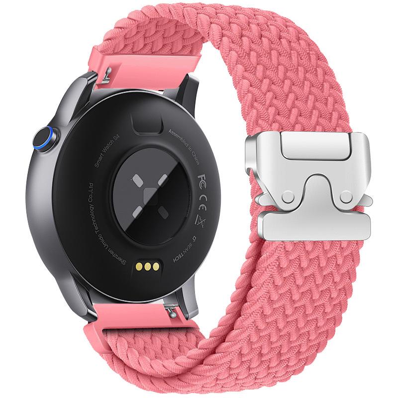 Cinturino in Nylon Intrecciato Compatibile per Huawei GT5 e Samsung Watch4567 con Fibbia ad Ombrello