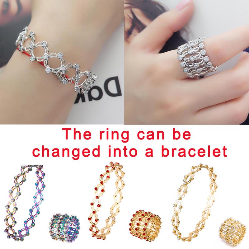 New Creative Magic Retractable Charm Bracelet Shiny Rhinestone Inlaid Twist Stretchable Bangle For Women Men Personality Jewelry
