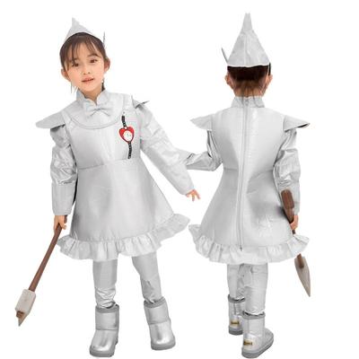 Halloween Wizard of Oz Cosplay Silver Tin Man Girl Stage Drama Costume