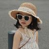 Lace Up Cartoon Sunshade Hat Shading Hat Children's Visor Hat Cute Children Straw Sun Hat Kid