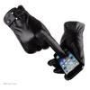 Leather Full Finger Gloves Winter Warm Gloves with Fleece Lining Touchscreen Driving Riding Gloves for Outdoor Sport