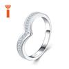 Local Spot Stock Chic Chevron V Curve Mixed Trapezoid Princess Moissanite Band S925 Silver Face Flattering Statement Rings