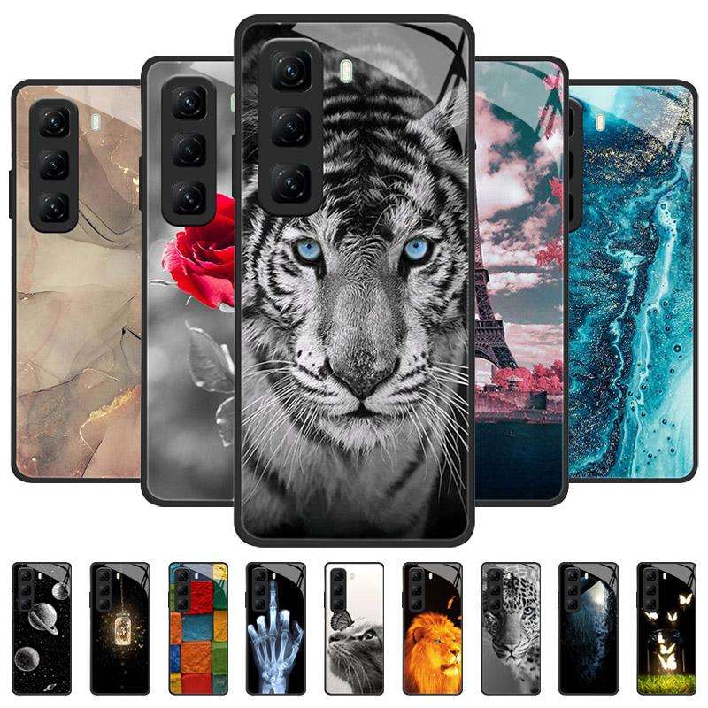 Gehärtetes Glas Case Für Infinix Hot 60 60i Hot60 Pro Plus 60Pro Handy Rückabdeckung Vollständige Abdeckung Linsenschutz Hülle Fundas Etui