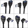 USB3.0 Male To Female Extension Cable 90Degree Angle USB3 Cable USB Extender Cord for Fast Data Transfer &Space Saving