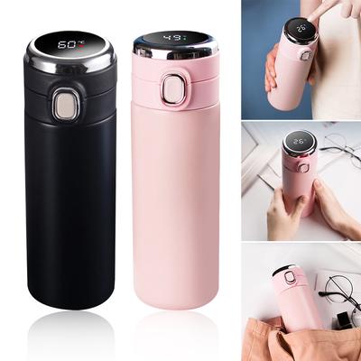 Termo inteligente de acero inoxidable de 420 ml con pantalla digital LED de temperatura, botella de agua que mantiene el frío y el calor, a prueba de fugas
