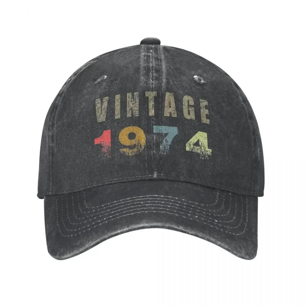 Vintage 1974 People 50th Birthday Baseball Cap Merch Casual Distressed Cotton 50 Years Old GIft Dad Hat Men Women Trucker