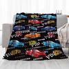 WZOMT Race Car Blanket for Kids Boys, Funny Red and Blue Sportcar Speed Racer Throw Blankets, Cool Car Lovers Gifts for Men Boys, Soft Cozy Fleece