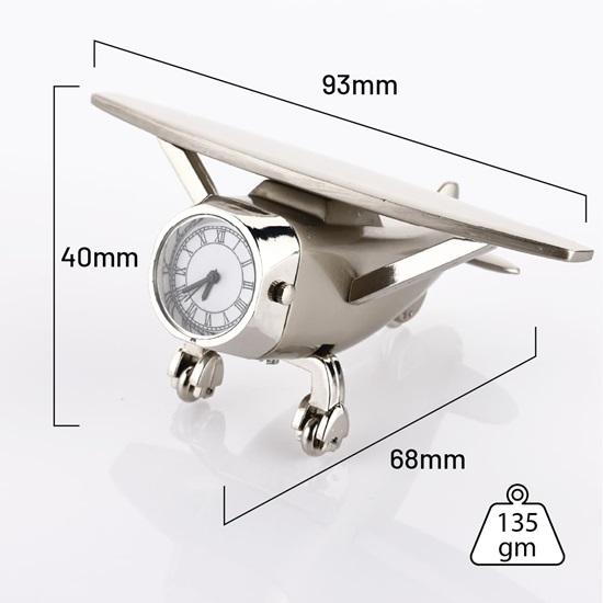 Aeroplane Miniature Stylish Analog Desk Clock Manual Adjustment, Easy Battery Replacement, Ideal for Students Kids Bedroom, Decor for Home, Office