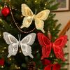 with Clip Christmas Butterfly Pendant Glitter Artificial Butterfly Ornaments  Birthday Party