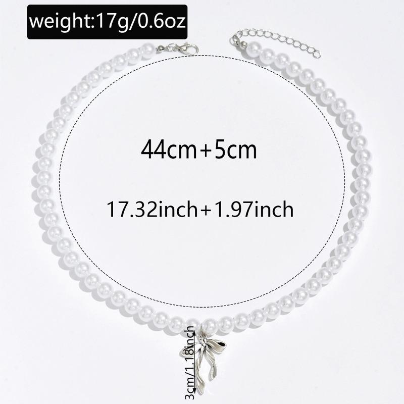 Bow Pearl Neck Chain Premium Necklace Light Luxury Niche Pendant Clavicle Chain Women's Jewelry