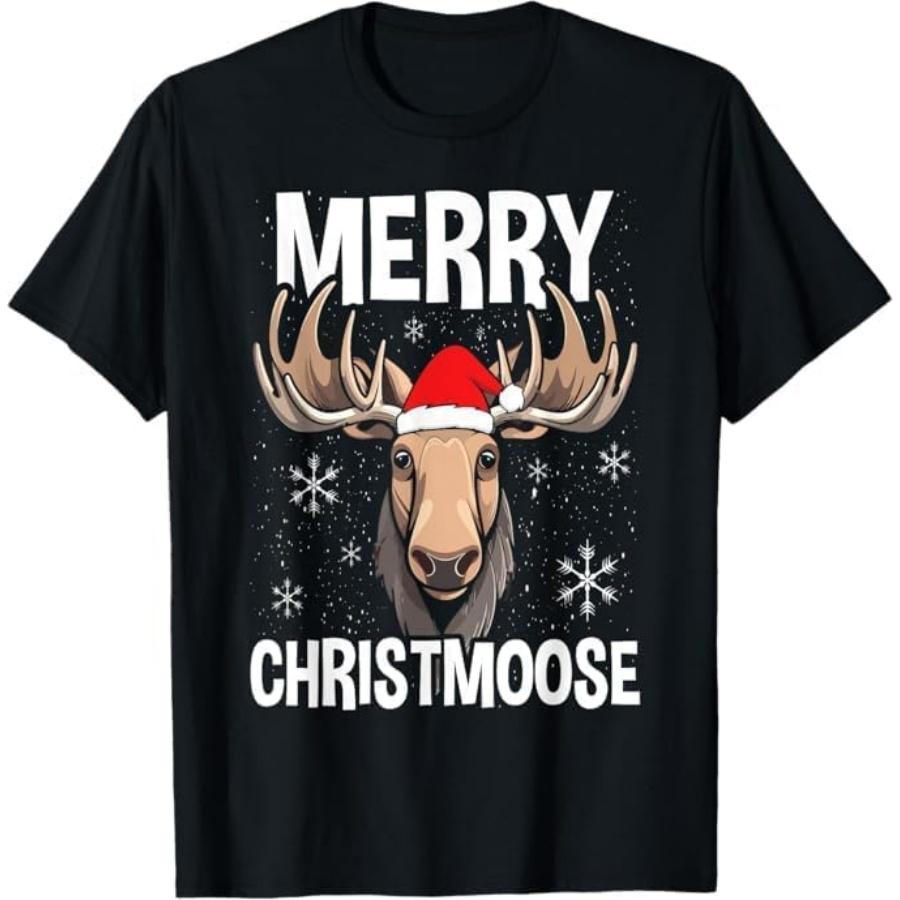 Moose and Christmas T-Shirt TRU Mens Womens Tank Top Sweatshirt Hoodie Longsleeve Black XXXXXL чёрный