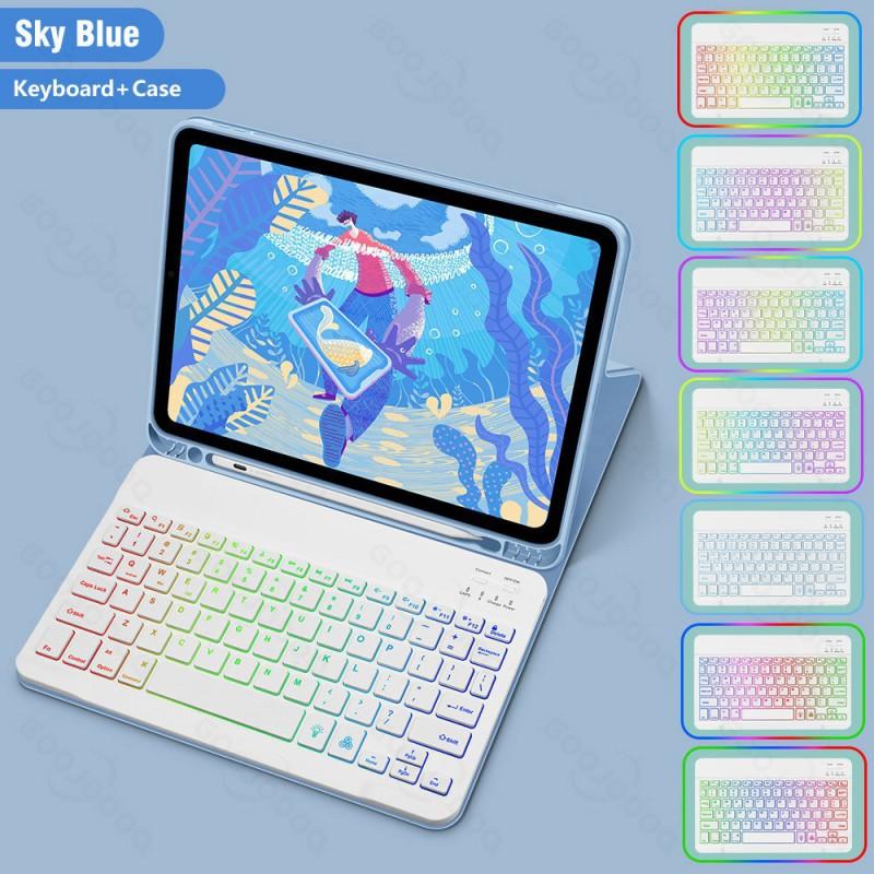 IPad 10.2 11-inch Pro Air Keyboard Case With Pen Slot Magnetic Stand PU Leather Cover Compatible 10th Gen 9th 8th