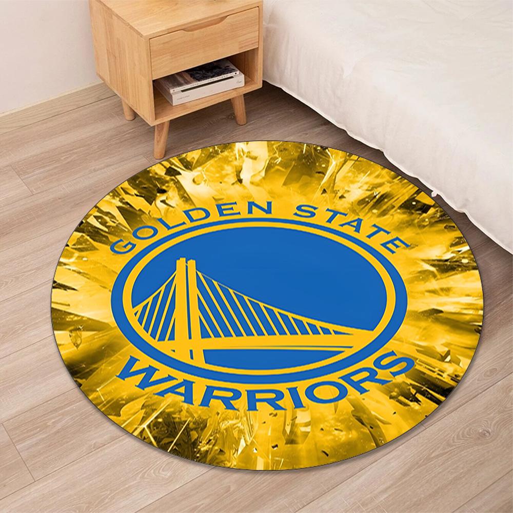 Warriors Printed Round Rug Carpet Chair Rug Area Rug Entryway Doormats,for Office Chair Living Room Bedroom Kitchen Room.