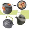 Camping Cookware Kit Kettle Pot Pan Cookset Portable Foldable Lightweight Utensils Aluminum Picnic Tableware BBQ Hiking Travel