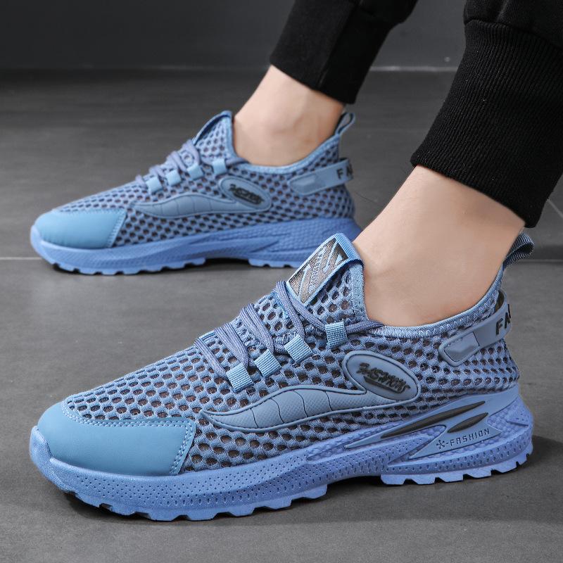 

Summer new versatile men s shoes mesh breathable fly-woven soft sole comfortable casual shoes youth campus style student shoes 39