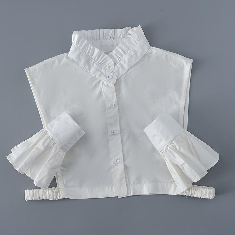 Plaid Fake Collar Fake Sleeve Cuff White Lace Detachable Shirt False Collar for Women Blouse Sweater Lapel Clothing Accessories