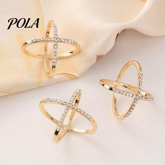 Durable Scarf Fastener Rhinestone X-Shape Ring, Metal Geometric Clip, Sparkling Buckle Slide Ring for Women Silk Scarves Neckerchiefs Shawls Shirts