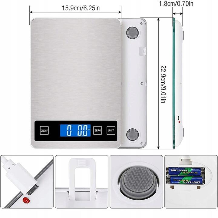 Wodoodporny Elektroniczna Waga Kuchenna O Wysokiej Precyzji 15Kg/1G Usb
