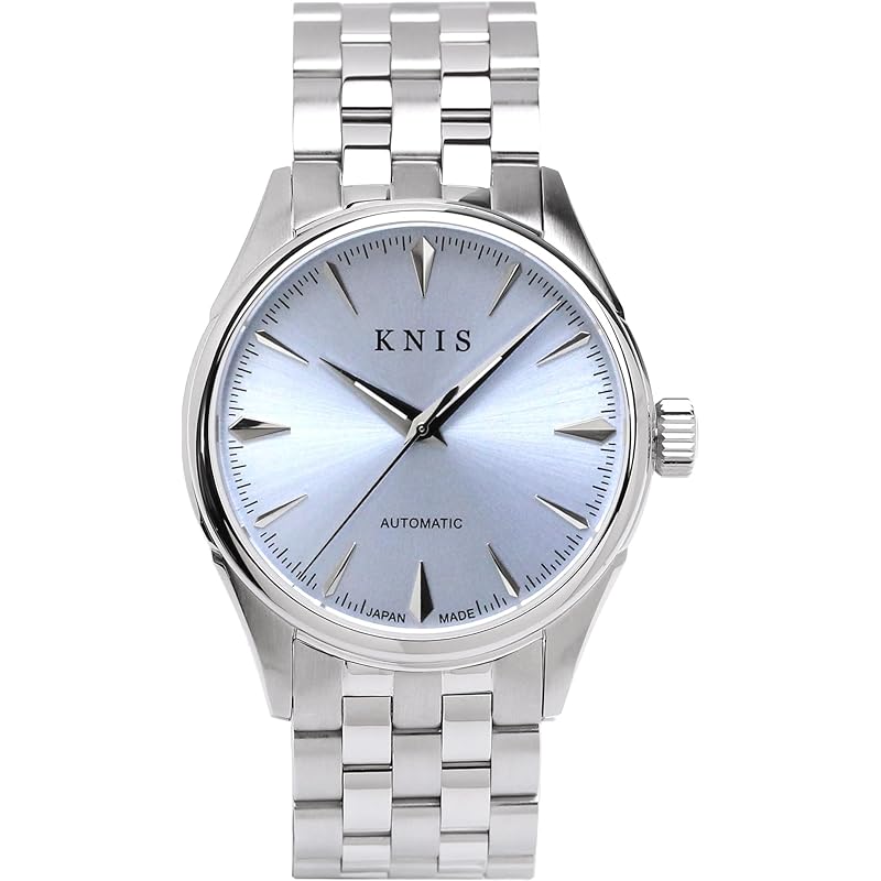 

KNIS varnish made in Japan automatic winding watch men s sapphire glass stainless steel belt 10 ATM water resistant mechanical ice blue KN001-IBL