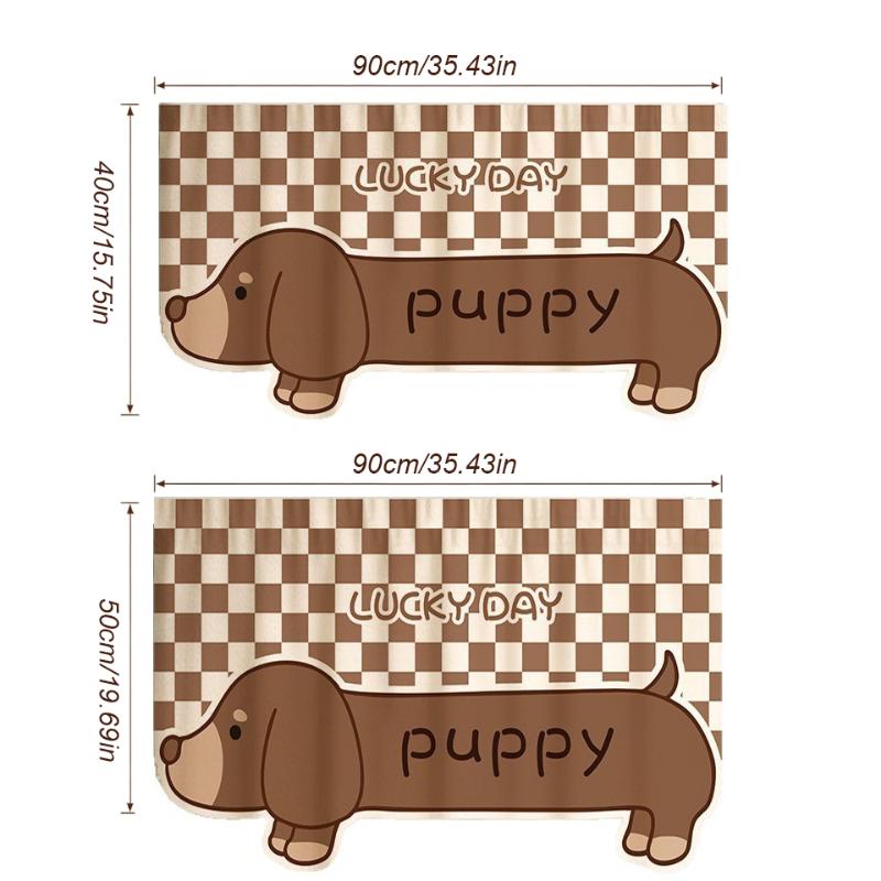 1Pc Animal Cartoon Self-Adhesive Door Curtain Privacy Partition For Bedrooms Living Rooms Bathrooms - No Perforations Needed