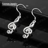 Women's 925 Silver Musical Note Earrings - Stylish, Classic, and Charming Design