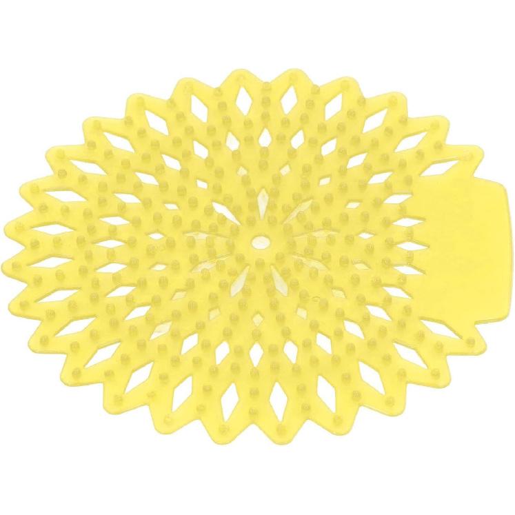 10Pcs Splash Proof Urinal Screens Deodorizer, EVA Long Lasting Odor Removal Urinal Mat Urinal Splash Proof Mat for Toilet Bathroom (Lemon)
