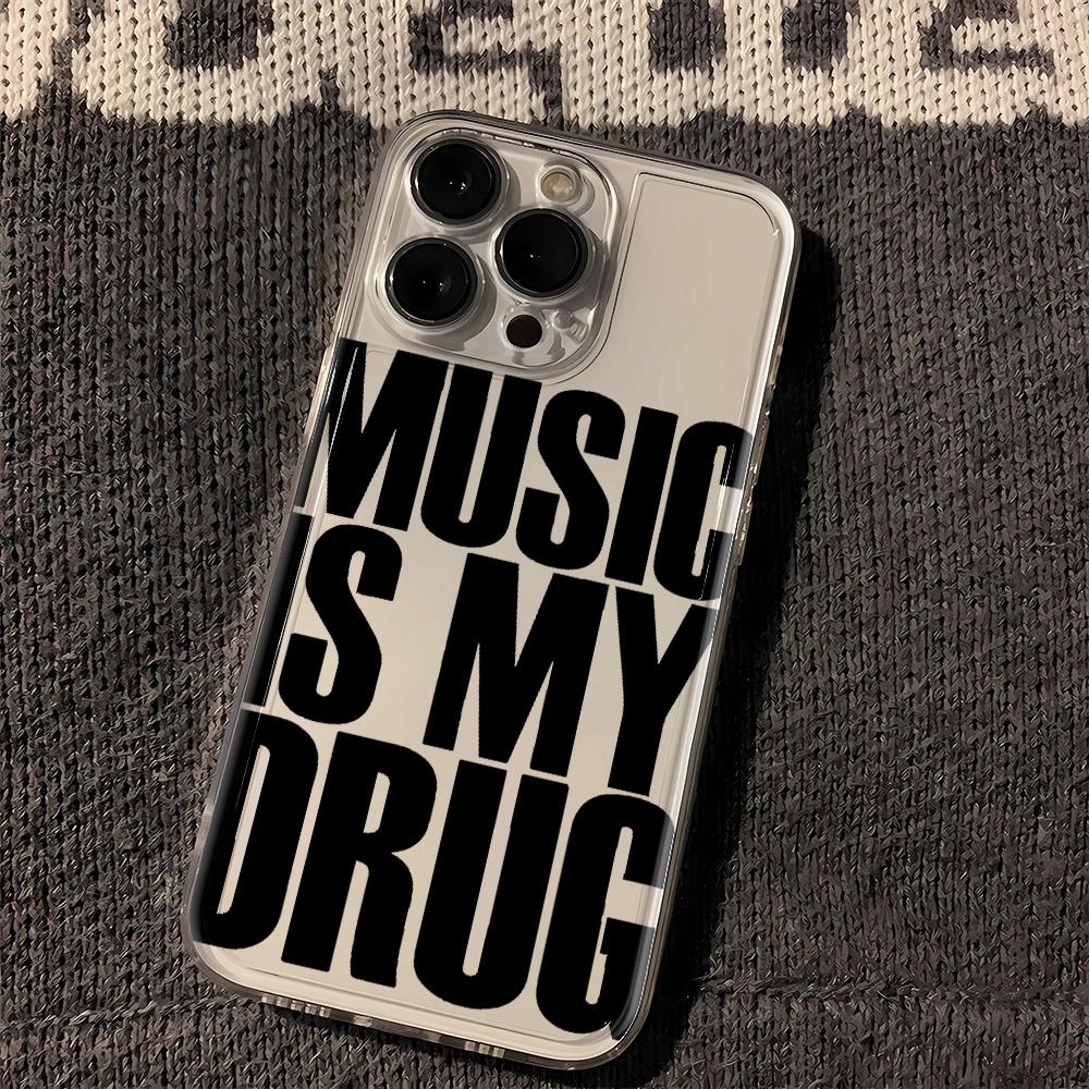 Music Is My Drug Phone Case For IPhone 17 17Air 11 12 13 14 15 16 Pro Max 14 15 16 Plus Shockproof Silicone Clear Bumper Cover
