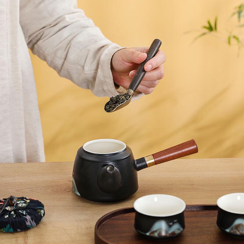 Ebony Wood Tea Ceremony Six Gentlemen Set