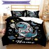 3pcs Custom Name Dinosaur Bedding Set Duvet Cover Closure Includes 1 Duvet Cover & 2 Pillowcases, Soft and Comfortable for All Seasons.
