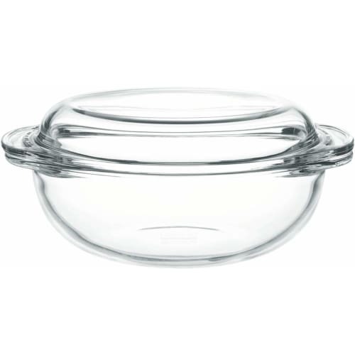 Iwaki Heat-Resistant Glass Casserole, 1.5L, B683, Microwave, Rice Cooker, Oven, Steamer, Stew Bowl, Dishwasher Safe