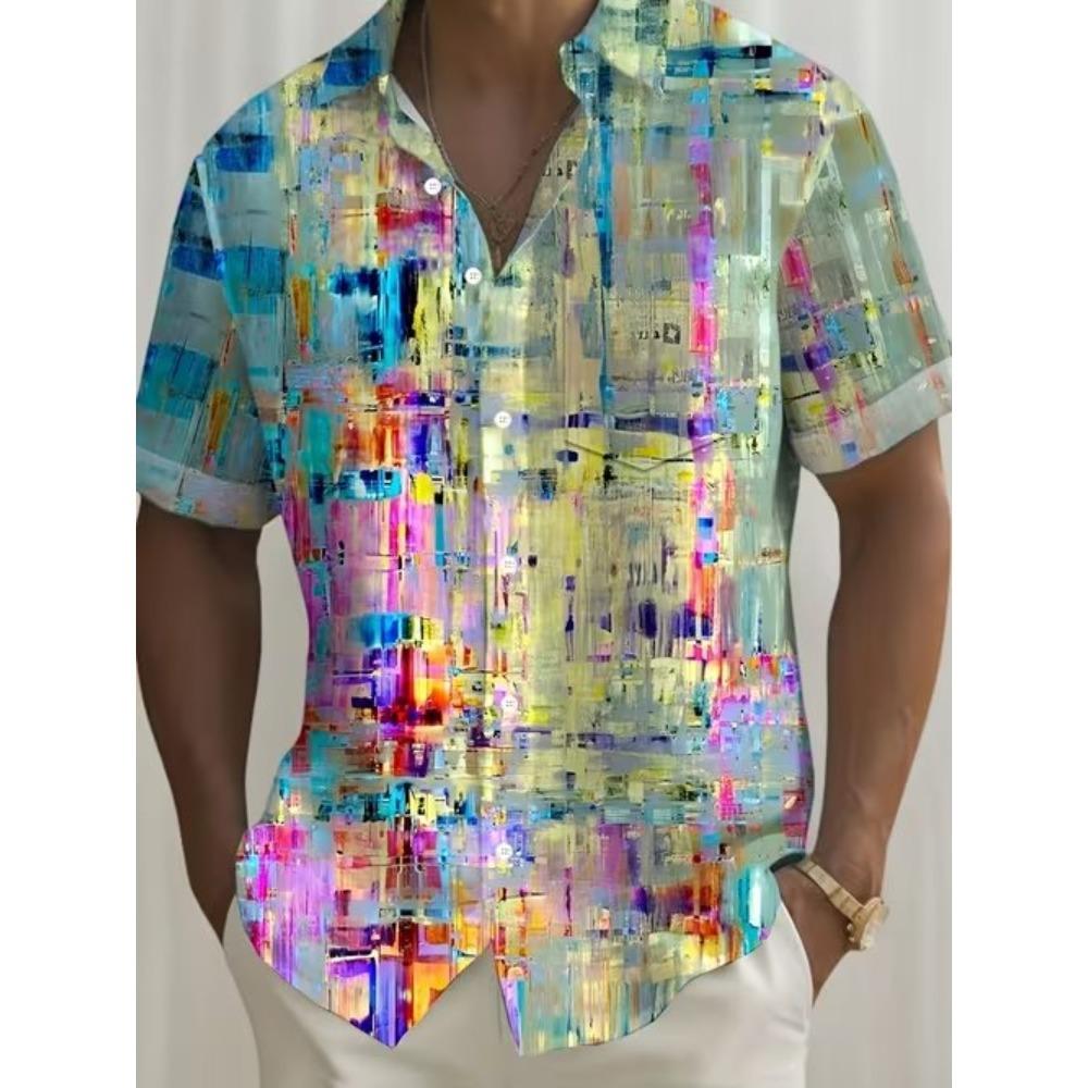 Men's Flower Pattern 3D Print Shirt Button Up Shirt Casual Shirt Summer Shirt Short Sleeve Daily Vacation Clothing