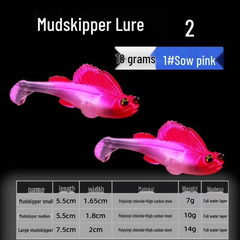 Mudskipper Anti-Snag T-Tail Soft Bait Lure for Bass, Catfish, Blackfish & Mandarin Fish