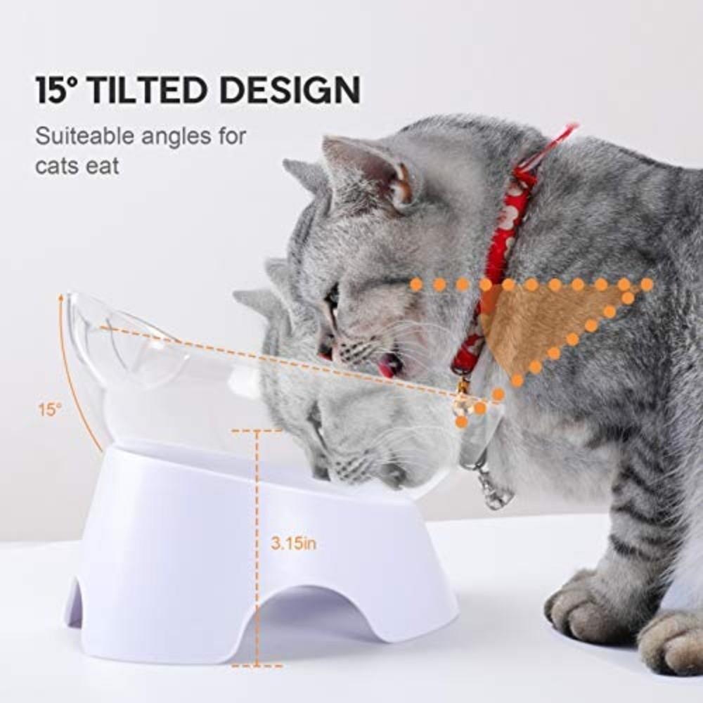 Stand Base Anti Spill  Cat Bowls Orthopedic Design Elevated Bowls Set  Puppy Feeding