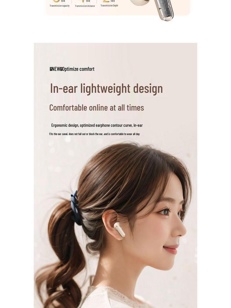 2025 Wireless Noise-Cancelling In-Ear Bluetooth Headphones for Sports, Compatible with Android, Huawei, and Apple