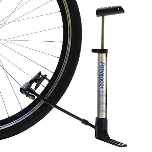 Panaracer Bicycle Inflator Portable Pump Compatible with All Valve Ball/Float Adapter Included Silver BFP-AMAS1