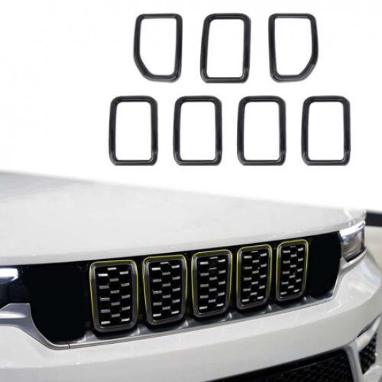 Black Front Center Bumper Grille Grill Cover Trim for Jeep Grand Cherokee +