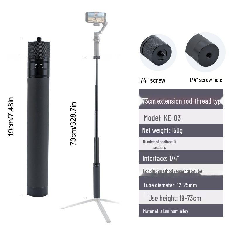 Universal Stabilizer Extension Pole: Handheld Selfie Stick & Tripod for DJI, Feiyu, Zhiyun, Action Camera Photography
