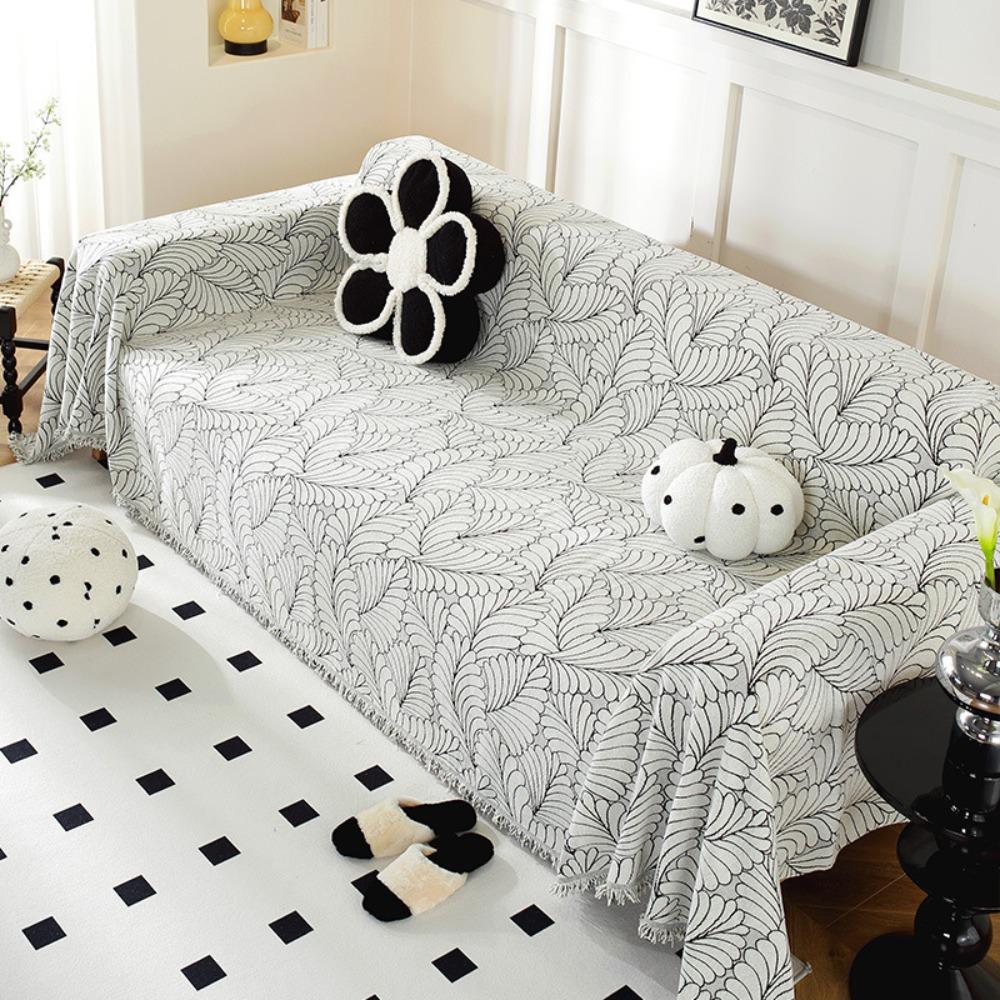 Chenille Sofa Cover Simple Elegant One Piece Couch Slipcover All Season Universal Full Coverage Sofa Protector