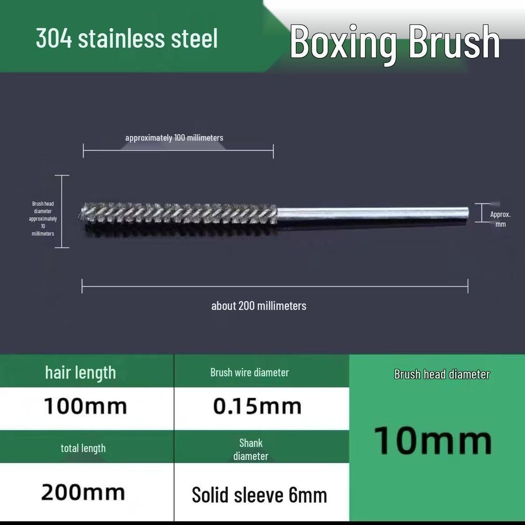 Stainless Steel Pipe Brush with Handle for Deburring, Rust Removal, Polishing, and Cleaning In Extended Inner Holes.