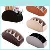Pu Leather Storage Box For Phone And Tv Remote Control, Handmade With Anti-slip Bottom, 5 Compartments For All Your Small Items Black