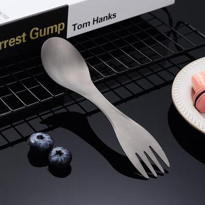 Titanium Alloy Outdoor Portable Multi-Function Fork Spoon Camping Dual-Purpose Spoon Suitable For Hiking Picnic Travel