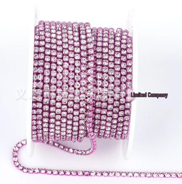 Mjuk Silver/Guld Röd AB Vit Diamant Strasskedja för Kläddekoration (SS4.5-SS18)